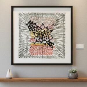 Hand Crafted Floral Artwork on Canvas